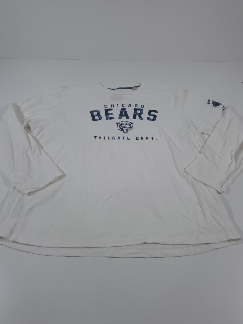Chicago Bears Shirt Mens 2XL White NFL Football Tommy Bahama Long Sleeve Tee